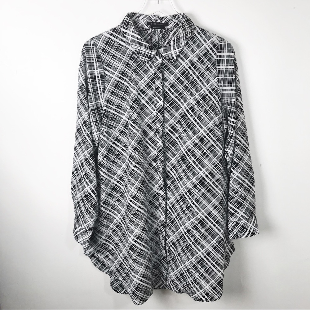 🛍BCBGMaxAzria Bias Plaid Blouse NWT